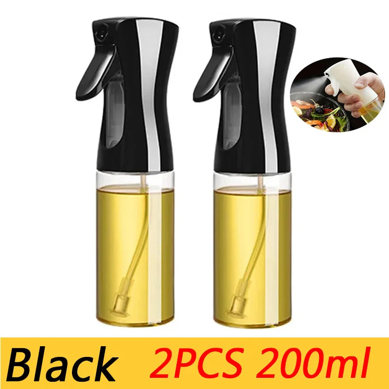 200/300/500m LOil Spray Plastic Household Kitchen Oil Spray Bottle or Oil Brush Nebulizing Mist Filling Cooking Dual Use BBQ